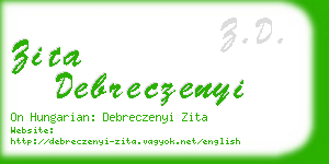 zita debreczenyi business card